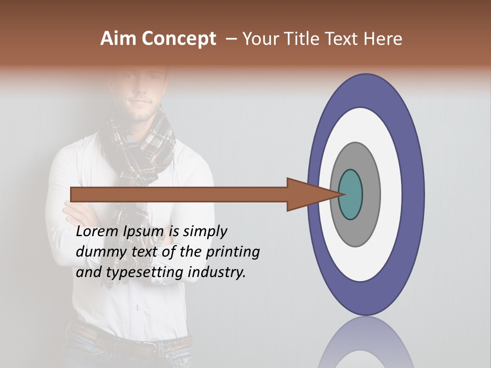 Pensive Attractive Masculine PowerPoint Template