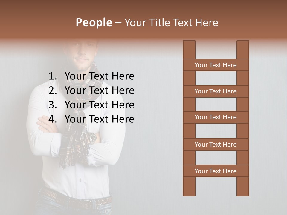 Pensive Attractive Masculine PowerPoint Template