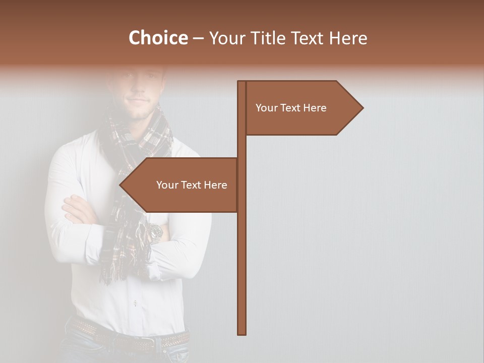 Pensive Attractive Masculine PowerPoint Template