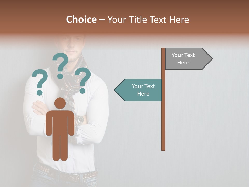 Pensive Attractive Masculine PowerPoint Template