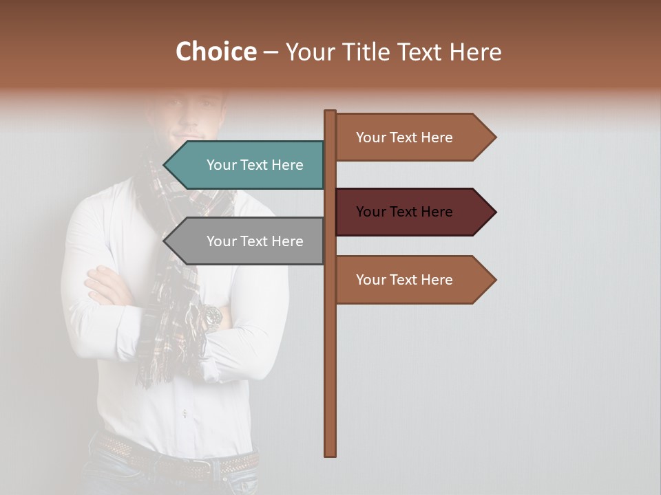 Pensive Attractive Masculine PowerPoint Template