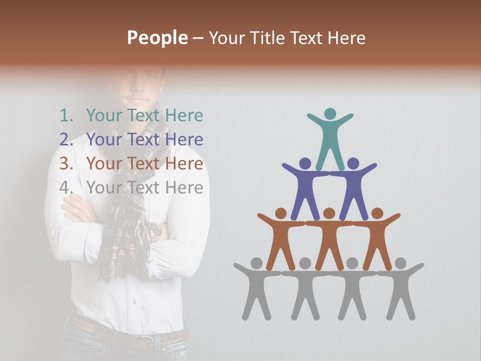 Pensive Attractive Masculine PowerPoint Template