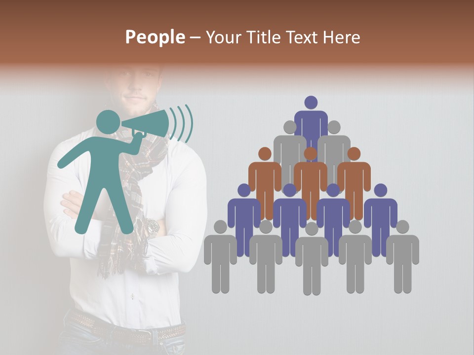 Pensive Attractive Masculine PowerPoint Template