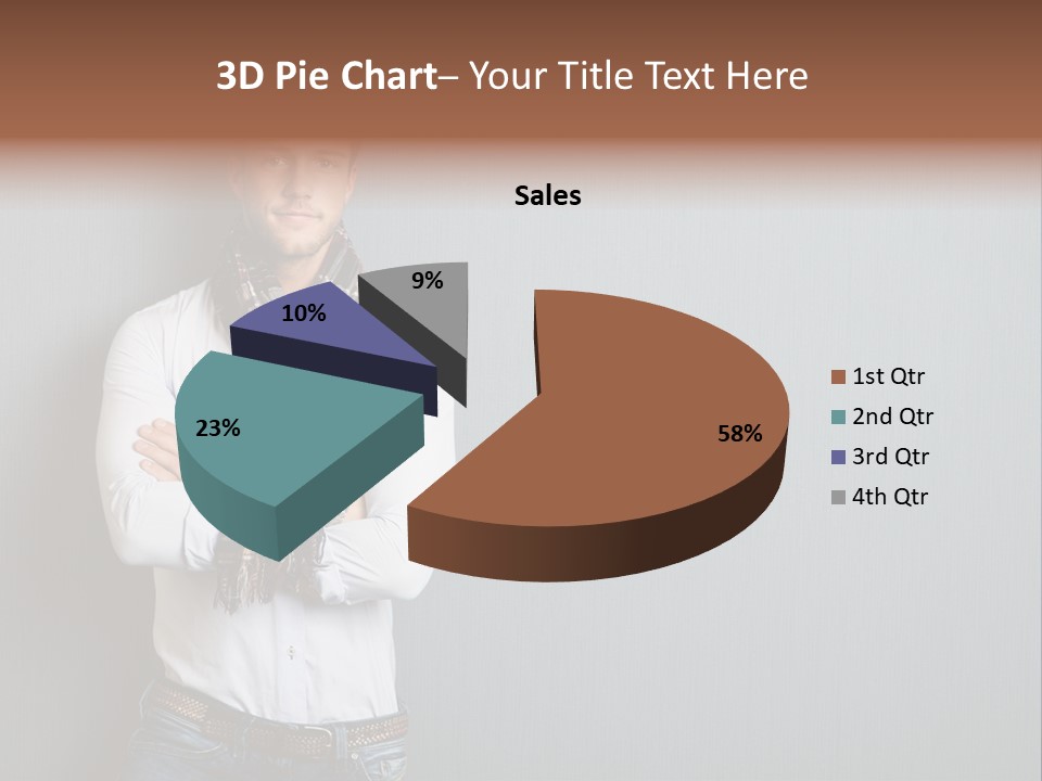 Pensive Attractive Masculine PowerPoint Template