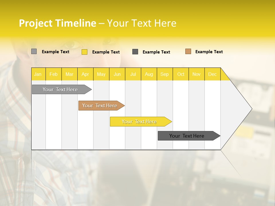 A Man Is Holding A Screw In Front Of A Circuit Board PowerPoint Template