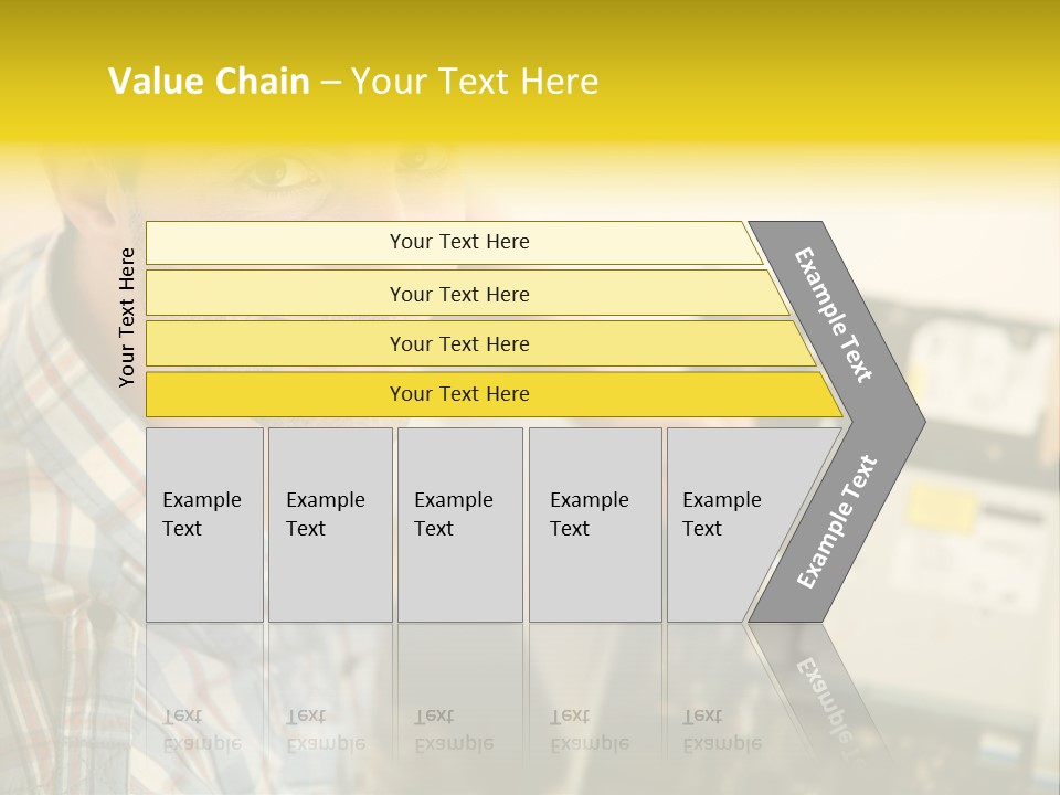 A Man Is Holding A Screw In Front Of A Circuit Board PowerPoint Template