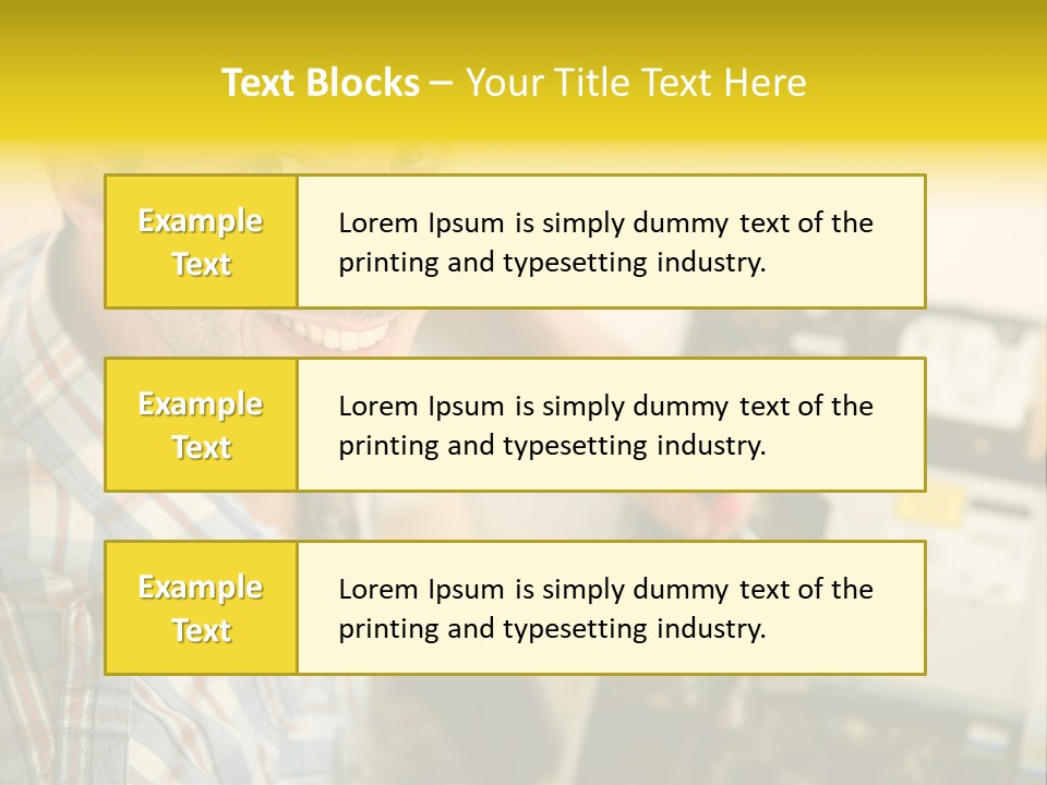 A Man Is Holding A Screw In Front Of A Circuit Board PowerPoint Template