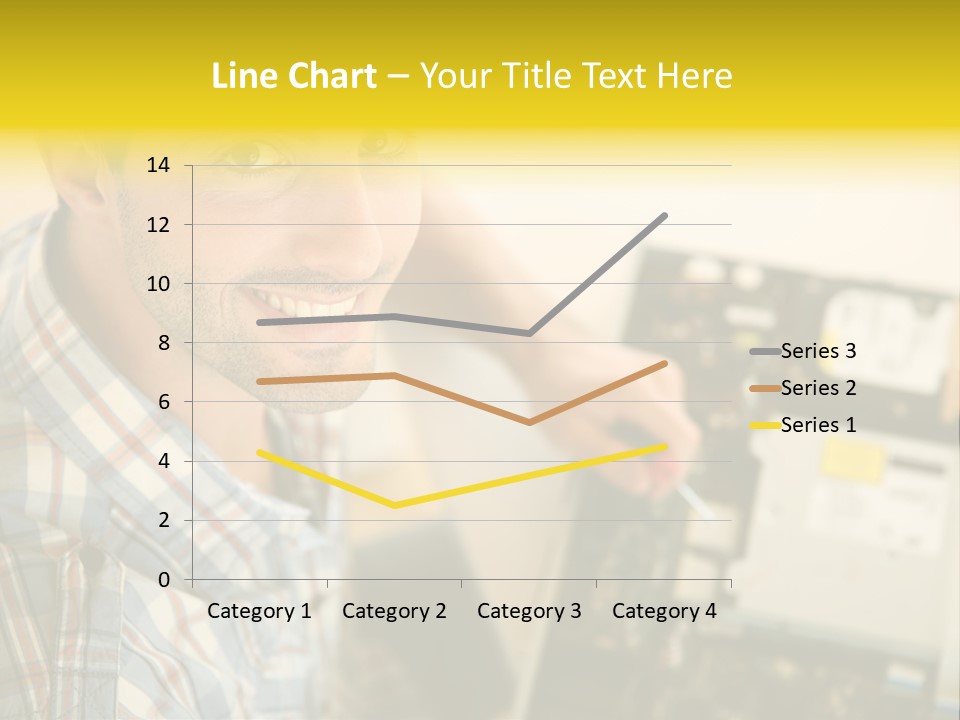 A Man Is Holding A Screw In Front Of A Circuit Board PowerPoint Template