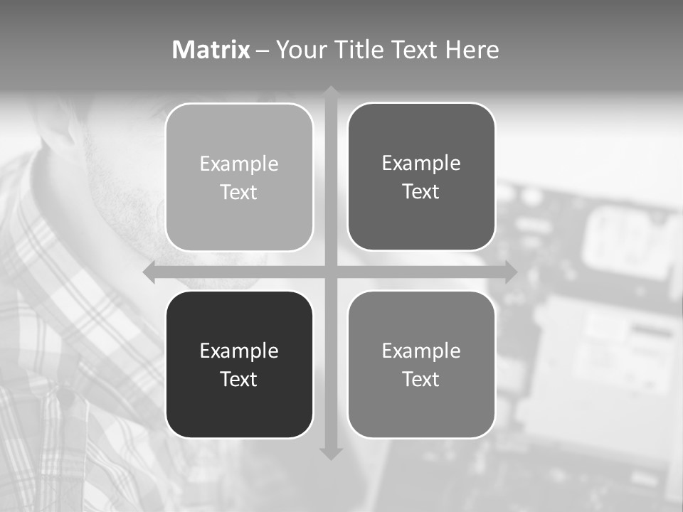 A Man Is Holding A Laptop Computer In His Hands PowerPoint Template