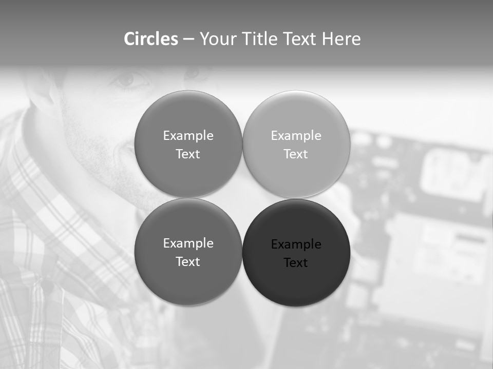 A Man Is Holding A Laptop Computer In His Hands PowerPoint Template