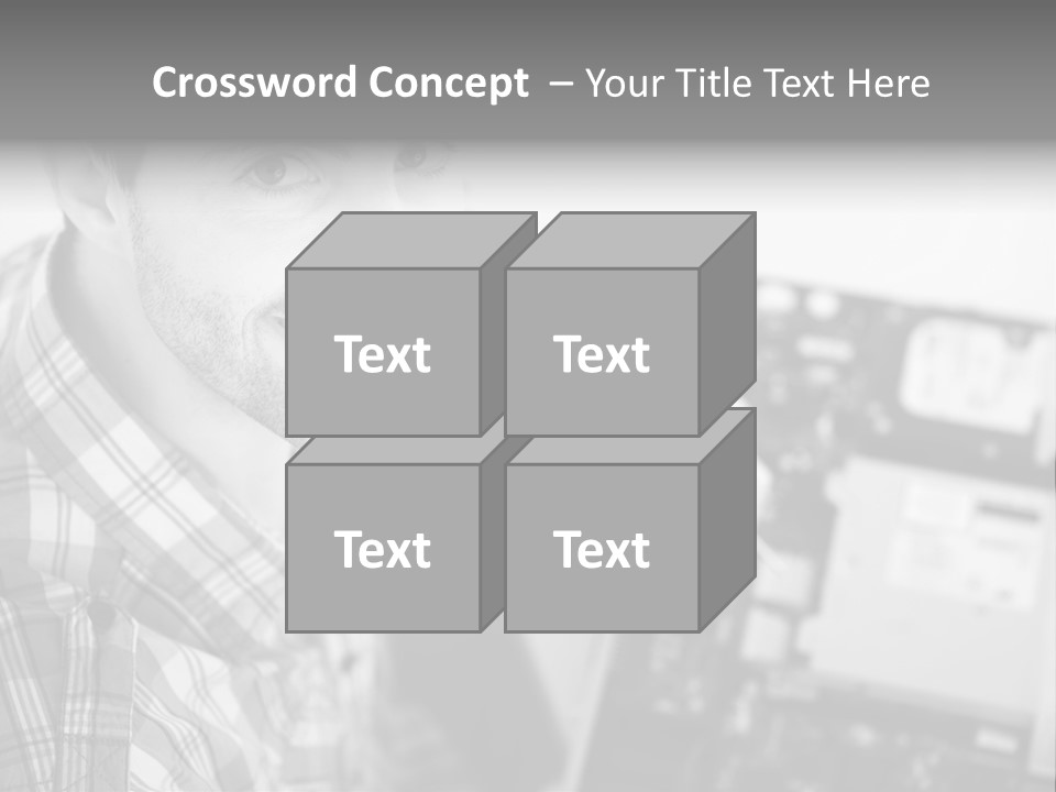 A Man Is Holding A Laptop Computer In His Hands PowerPoint Template