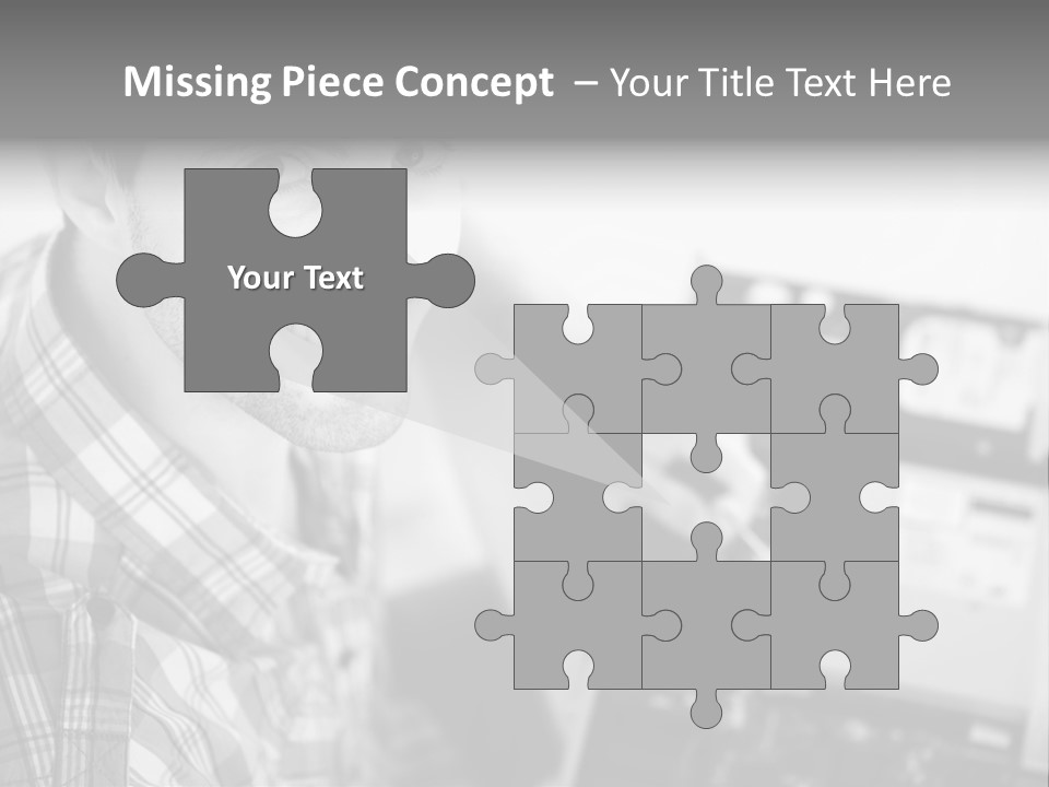 A Man Is Holding A Laptop Computer In His Hands PowerPoint Template