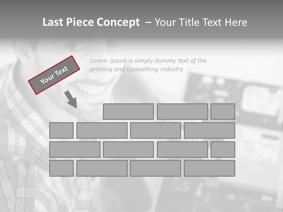 A Man Is Holding A Laptop Computer In His Hands PowerPoint Template