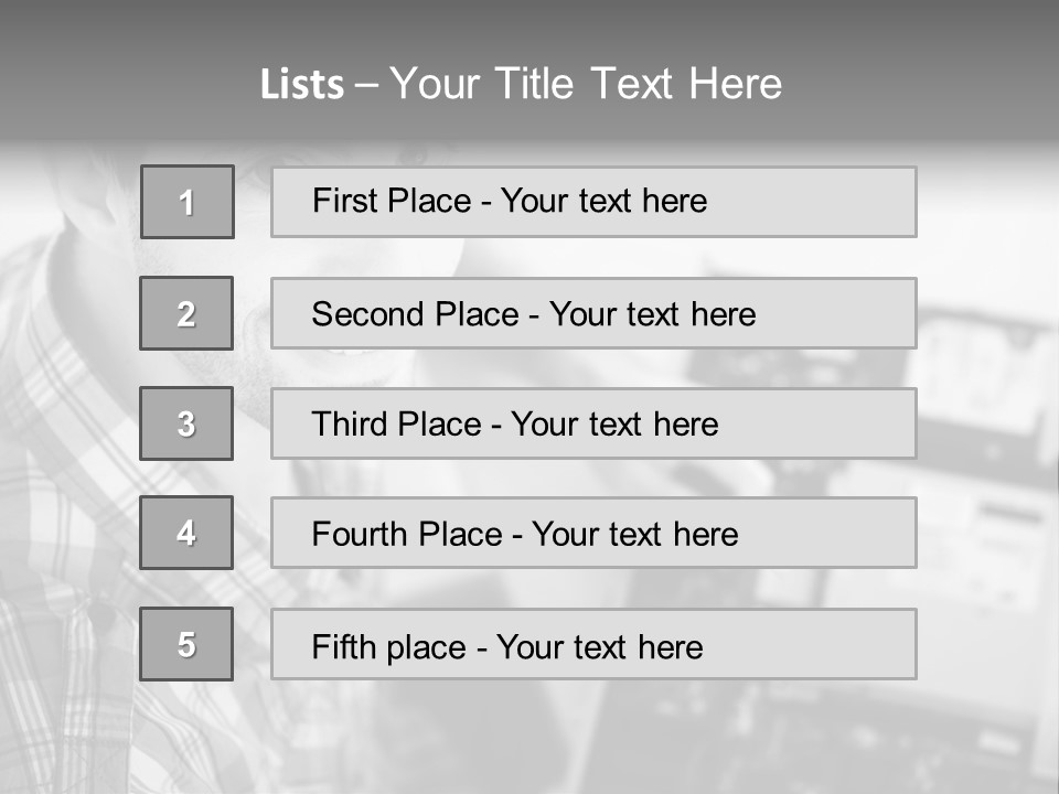 A Man Is Holding A Laptop Computer In His Hands PowerPoint Template