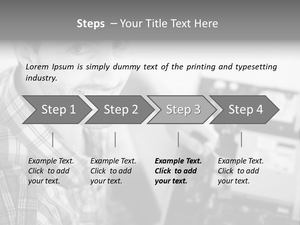 A Man Is Holding A Laptop Computer In His Hands PowerPoint Template