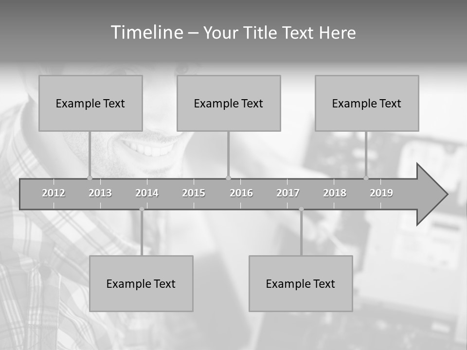 A Man Is Holding A Laptop Computer In His Hands PowerPoint Template