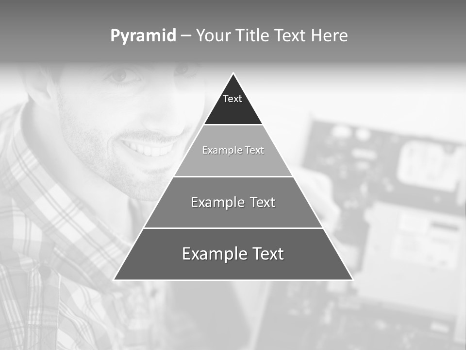 A Man Is Holding A Laptop Computer In His Hands PowerPoint Template