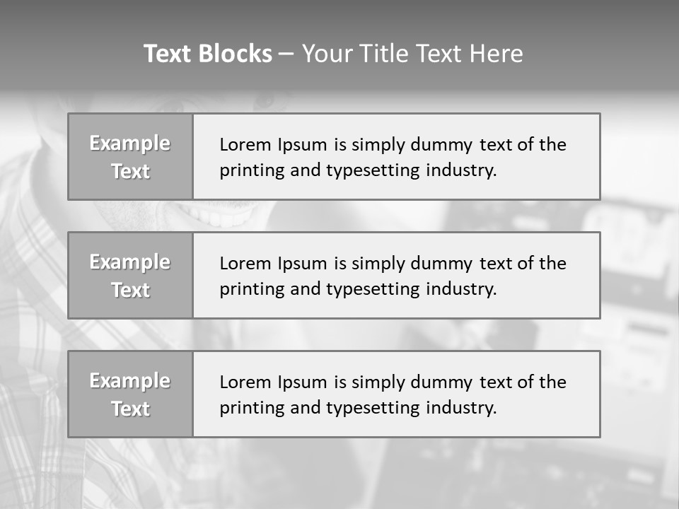 A Man Is Holding A Laptop Computer In His Hands PowerPoint Template