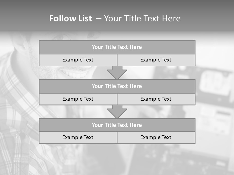 A Man Is Holding A Laptop Computer In His Hands PowerPoint Template