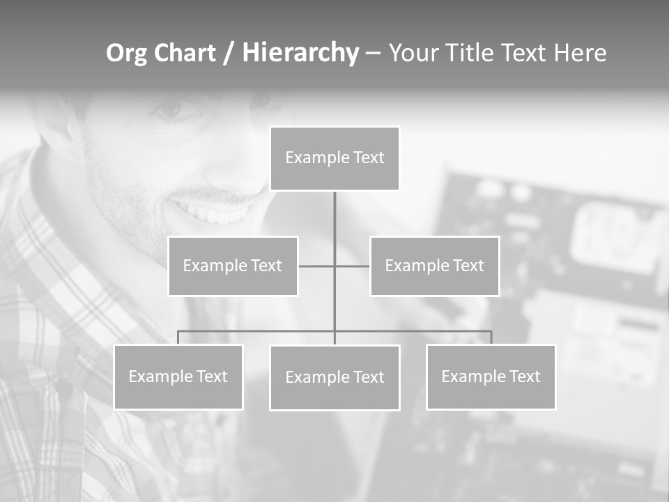 A Man Is Holding A Laptop Computer In His Hands PowerPoint Template