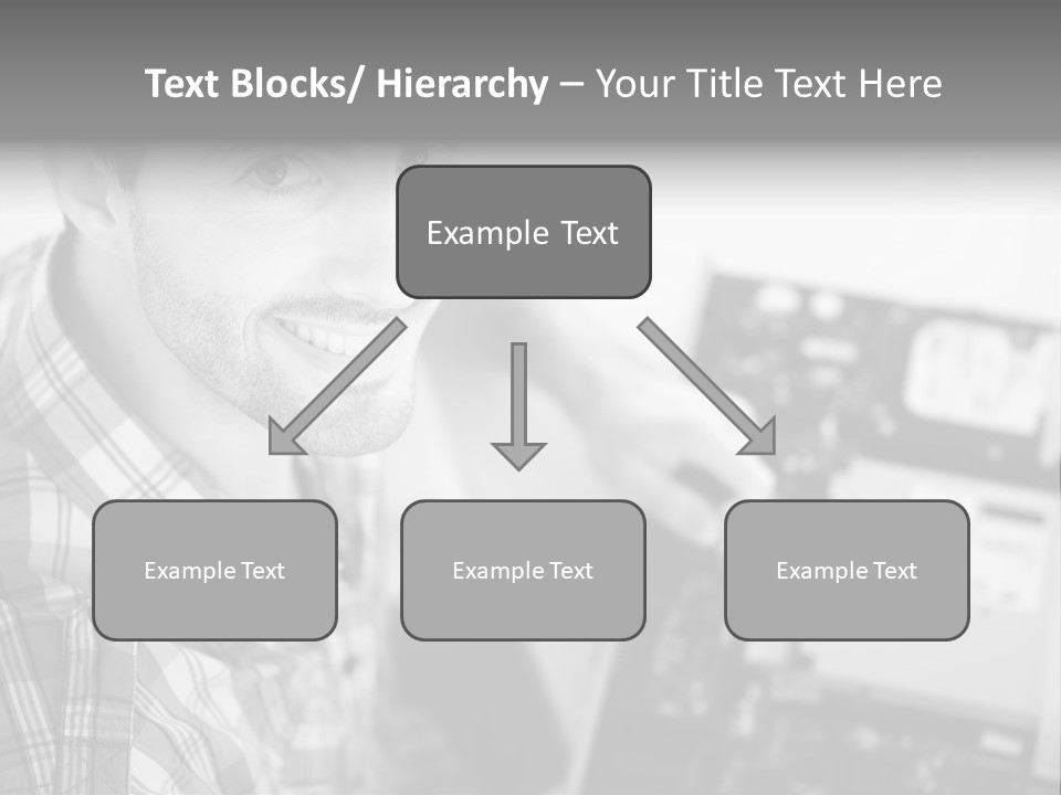A Man Is Holding A Laptop Computer In His Hands PowerPoint Template