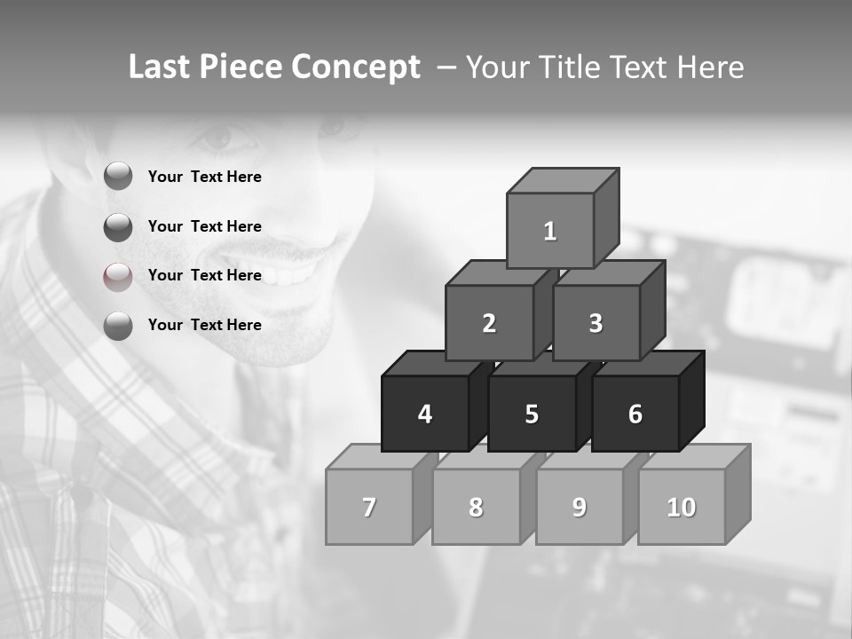 A Man Is Holding A Laptop Computer In His Hands PowerPoint Template