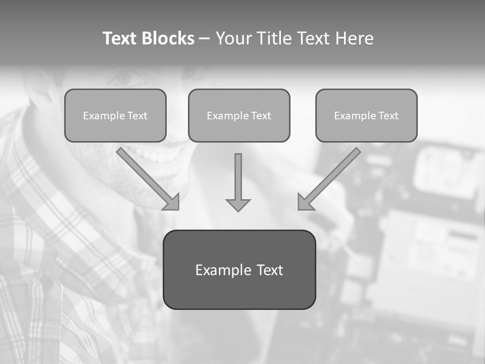 A Man Is Holding A Laptop Computer In His Hands PowerPoint Template