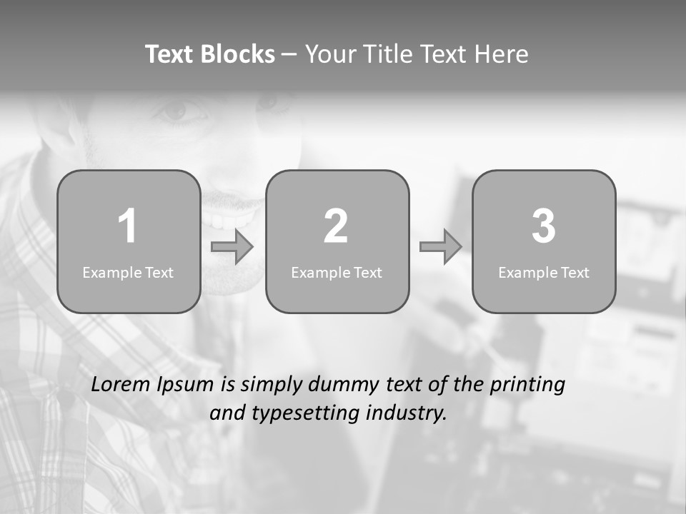 A Man Is Holding A Laptop Computer In His Hands PowerPoint Template