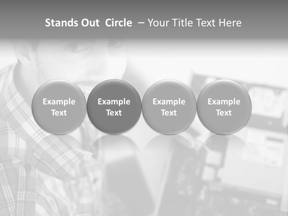 A Man Is Holding A Laptop Computer In His Hands PowerPoint Template