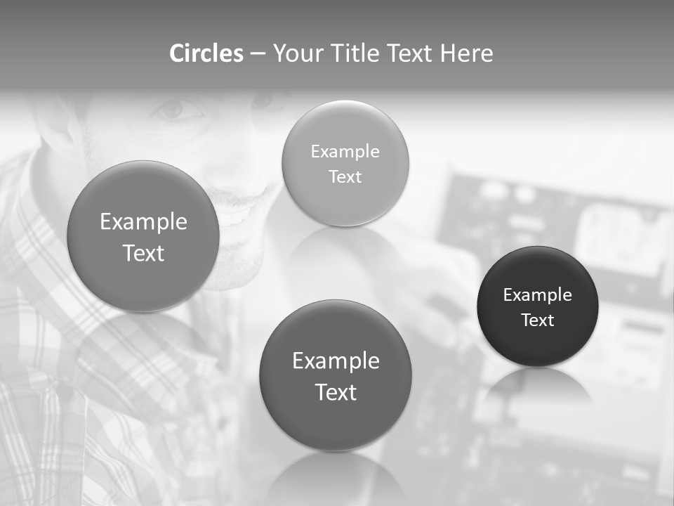 A Man Is Holding A Laptop Computer In His Hands PowerPoint Template