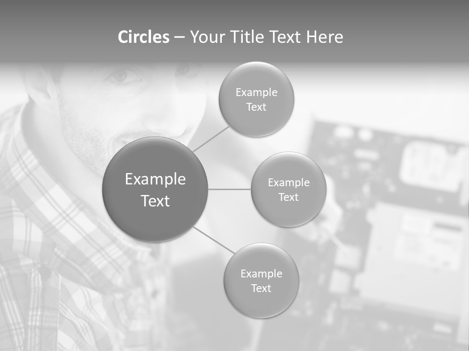 A Man Is Holding A Laptop Computer In His Hands PowerPoint Template