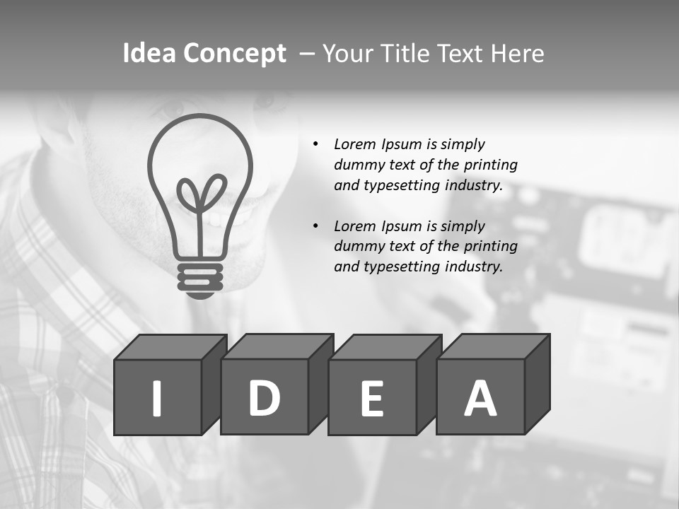 A Man Is Holding A Laptop Computer In His Hands PowerPoint Template