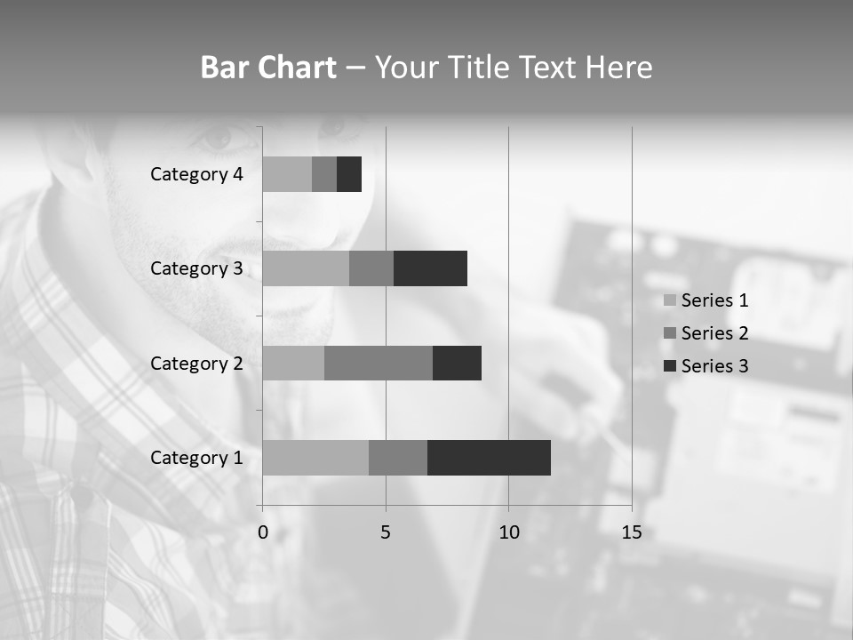 A Man Is Holding A Laptop Computer In His Hands PowerPoint Template