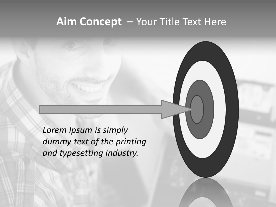 A Man Is Holding A Laptop Computer In His Hands PowerPoint Template