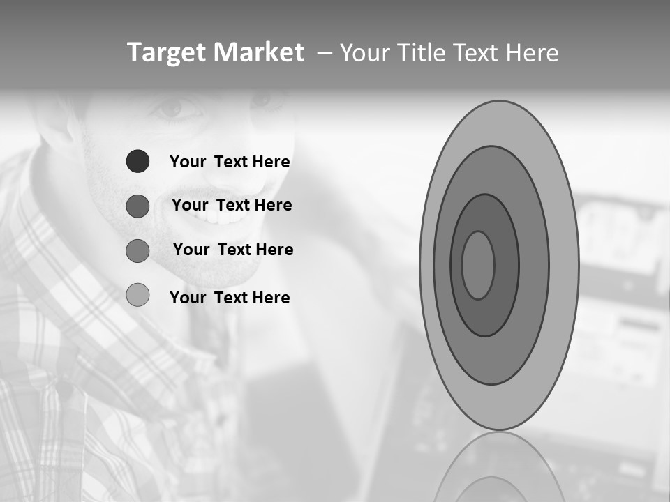 A Man Is Holding A Laptop Computer In His Hands PowerPoint Template