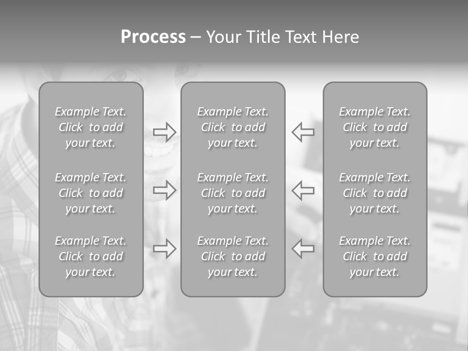 A Man Is Holding A Laptop Computer In His Hands PowerPoint Template