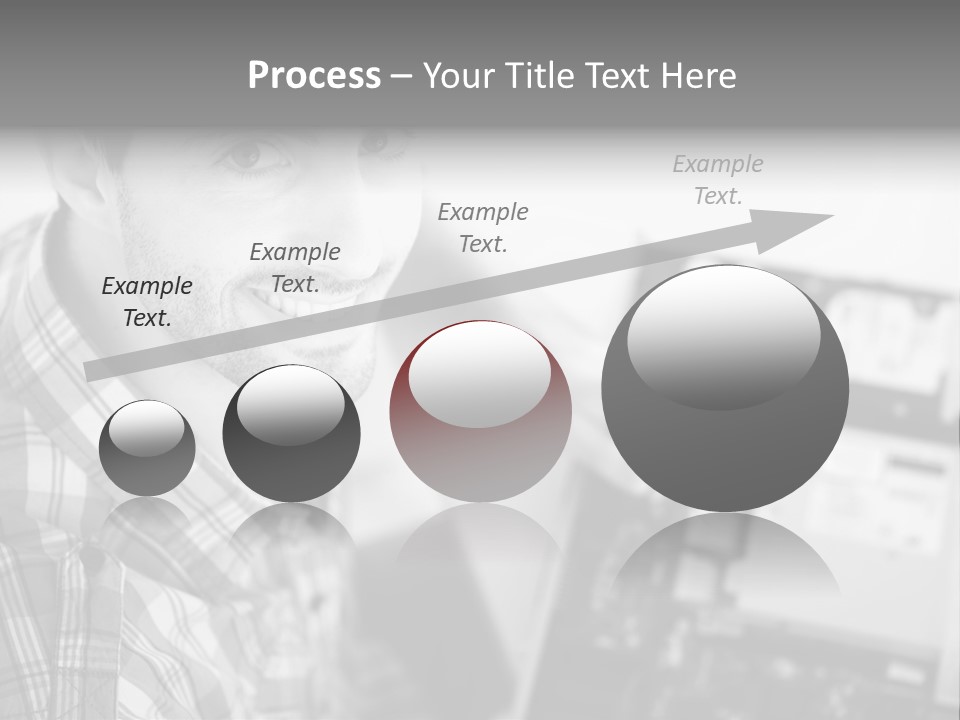 A Man Is Holding A Laptop Computer In His Hands PowerPoint Template