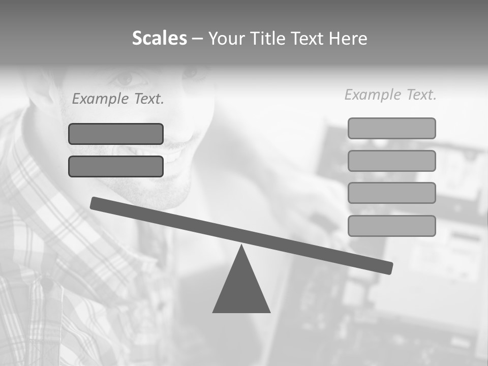 A Man Is Holding A Laptop Computer In His Hands PowerPoint Template