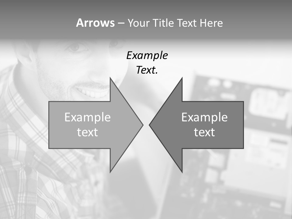 A Man Is Holding A Laptop Computer In His Hands PowerPoint Template