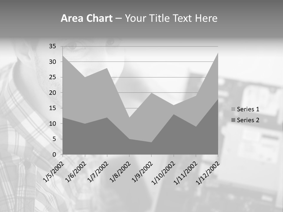 A Man Is Holding A Laptop Computer In His Hands PowerPoint Template