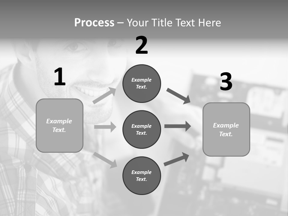 A Man Is Holding A Laptop Computer In His Hands PowerPoint Template