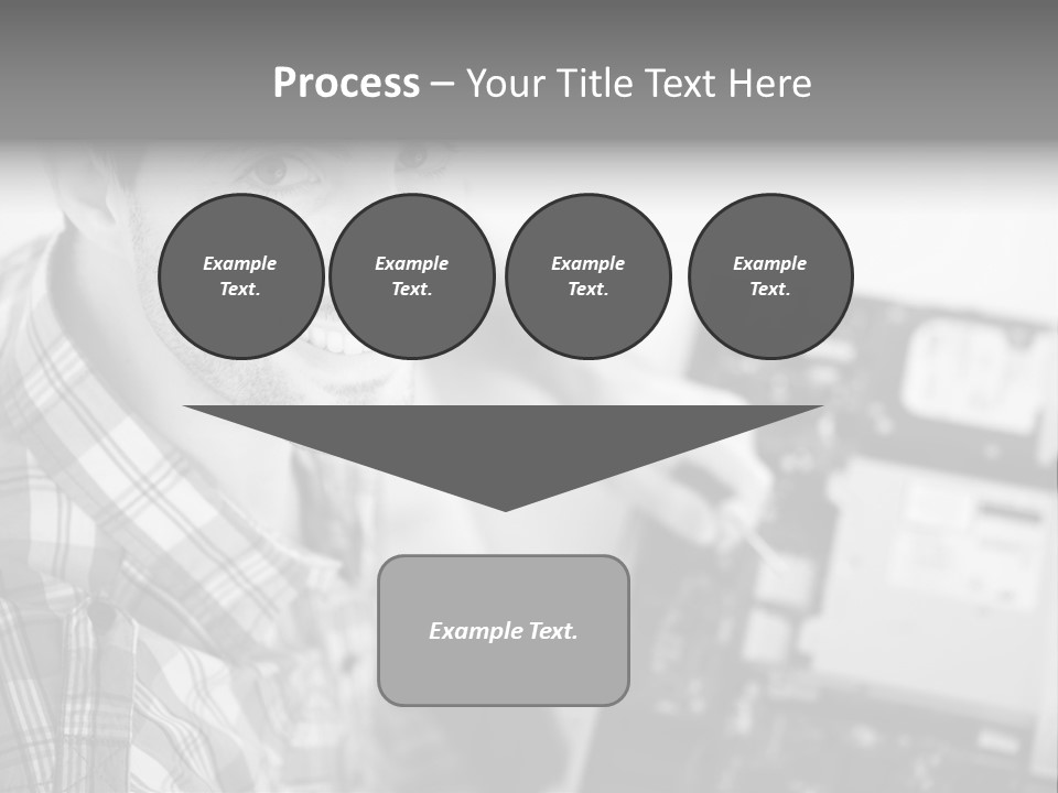 A Man Is Holding A Laptop Computer In His Hands PowerPoint Template