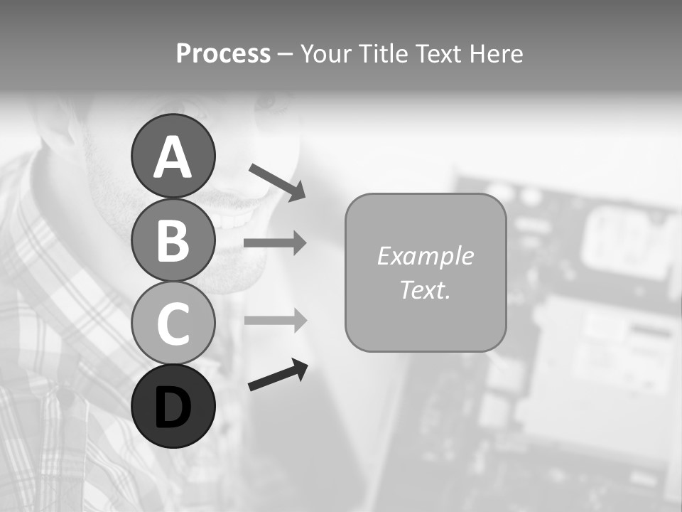 A Man Is Holding A Laptop Computer In His Hands PowerPoint Template