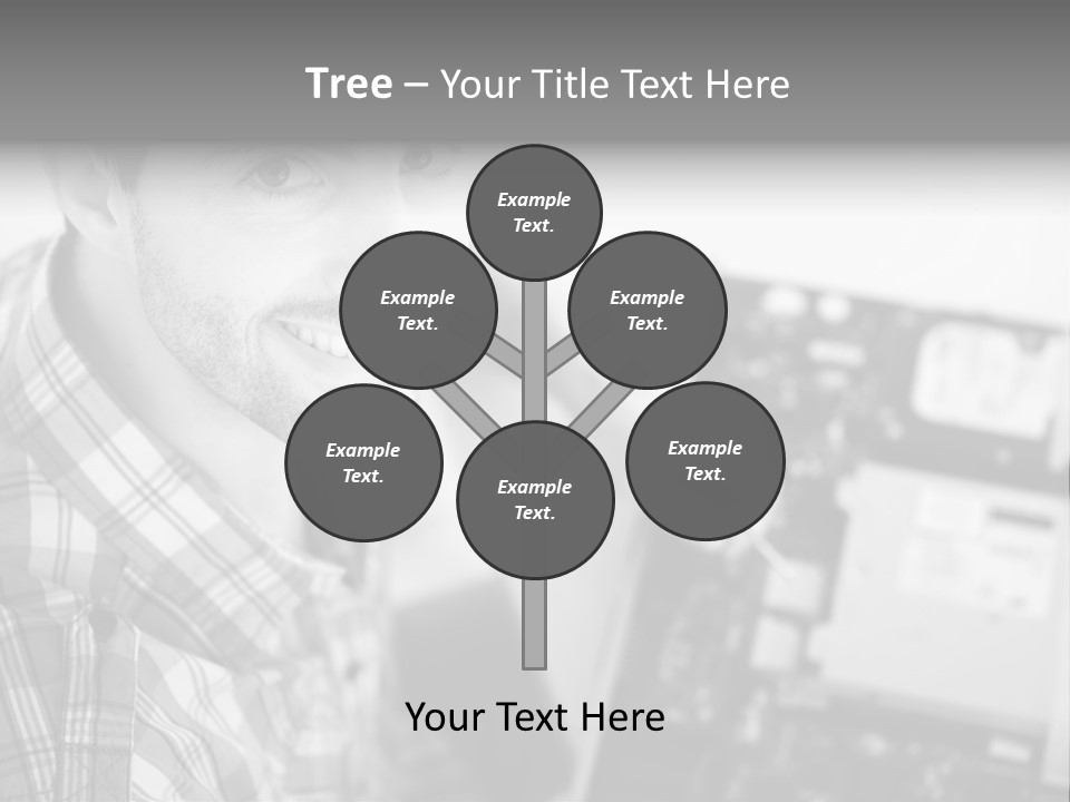 A Man Is Holding A Laptop Computer In His Hands PowerPoint Template