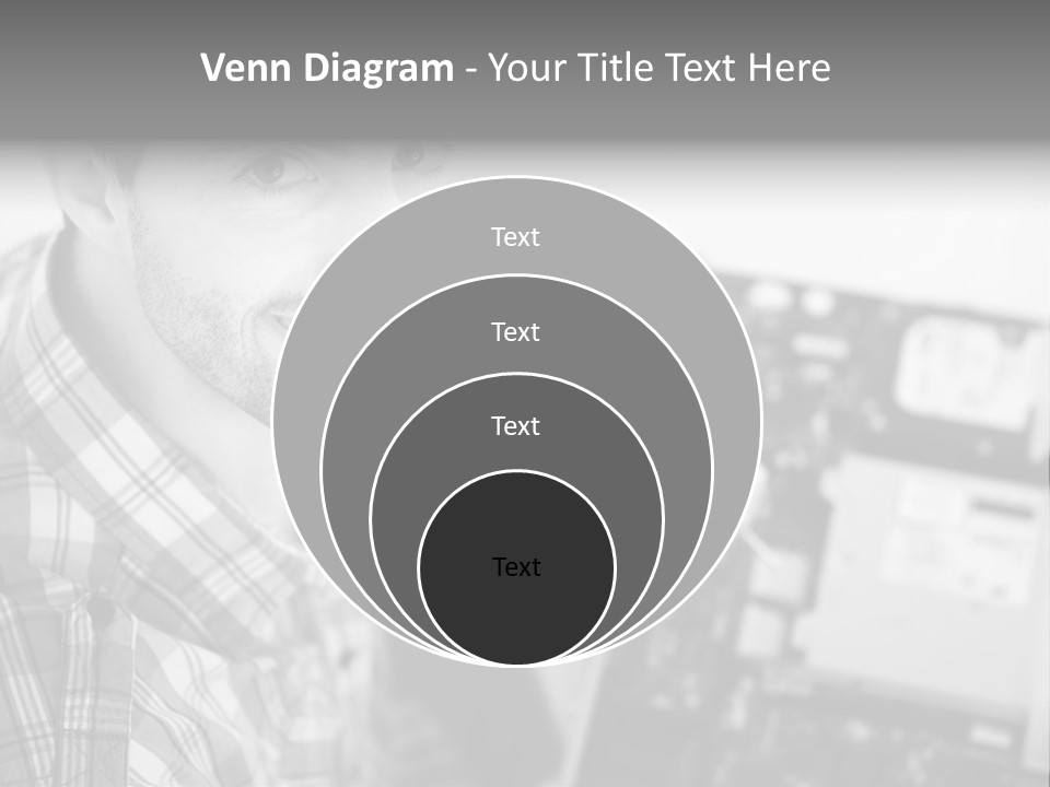 A Man Is Holding A Laptop Computer In His Hands PowerPoint Template