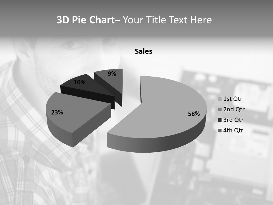 A Man Is Holding A Laptop Computer In His Hands PowerPoint Template