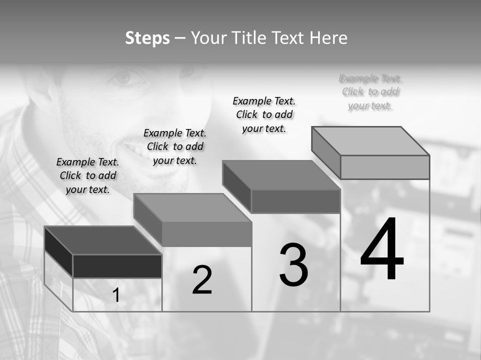 A Man Is Holding A Laptop Computer In His Hands PowerPoint Template