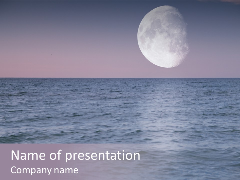 Dark Moonlight Ocean PowerPoint Template