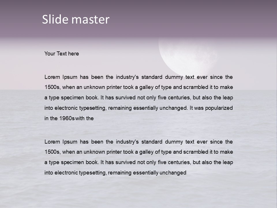 Dark Moonlight Ocean PowerPoint Template