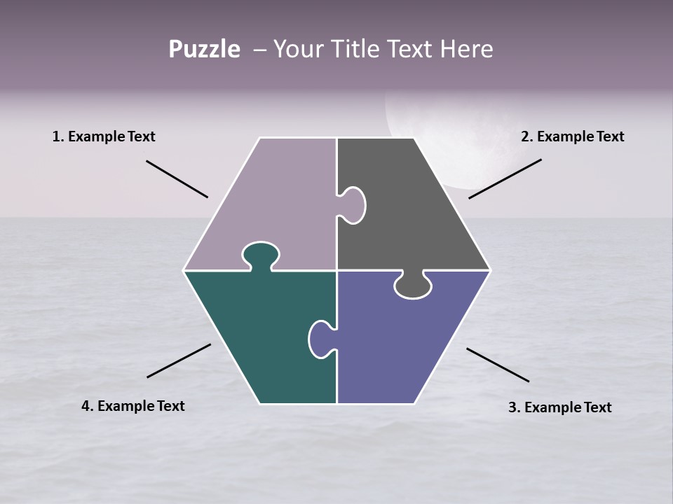 Dark Moonlight Ocean PowerPoint Template